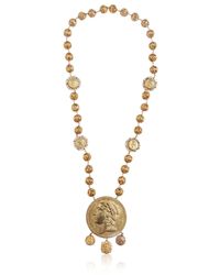 Dolce & Gabbana | Metallic Gold Plated Coin Pendant Necklace | Lyst