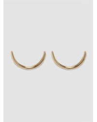 Wwake | Metallic Simple Arc Earrings Gold | Lyst
