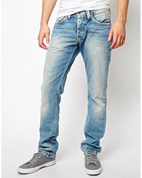 Pepe Jeans Cash Regular Tapered Fit Light Wash in Blue for Men | Lyst