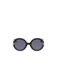 Ferragamo | Black Oversized Round Sunglasses | Lyst