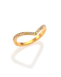 Vita Fede | Metallic Crystal Ultra Mini V Ring/goldtone | Lyst