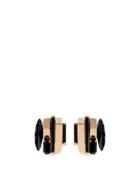 Iosselliani | Black Decò Crystal Clip Earrings | Lyst