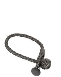 Bottega Veneta | Black Intrecciato Leather Bracelet | Lyst