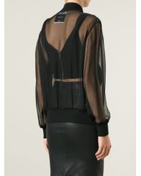 black sheer bomber jacket