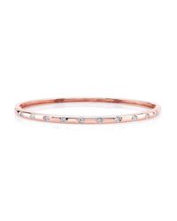 Anne Sisteron - Pink 14kt Rose Gold Sparkle Half Diamond Bangle Bracelet - Lyst