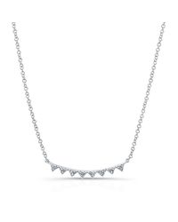 Anne Sisteron - 14kt White Gold Diamond Triangle Crescent Necklace - Lyst