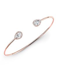 Anne Sisteron - Pink 14kt Rose Gold White Topaz Diamond Cuff - Lyst
