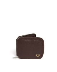 Fred Perry Scotch Grain Zip Wallet in Brown for Men - Lyst