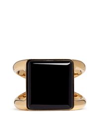 Chloé | Metallic 'carmin' Square Stone Cuff | Lyst