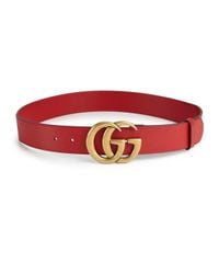 Gucci | Red Gg Leather Belt | Lyst