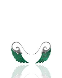 Noor Fares | Green Wings Earrings with Malachite and Black Rhodium Silver | Lyst