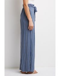 striped pants with tie waist