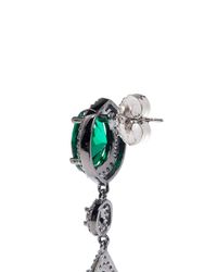 CZ by Kenneth Jay Lane | Blue Cubic Zirconia Opal Feather Earrings | Lyst