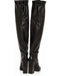 Lanvin Drawstring Leather Over-The-Knee Boots in Black - Lyst