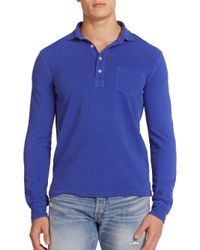 Polo Ralph Lauren | Blue Featherweight Mesh Estate Long-sleeve Polo for Men | Lyst