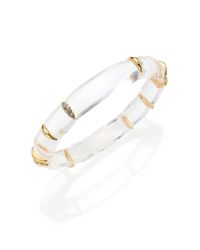 Alexis Bittar | Metallic Coral Deco Lucite & Crystal Liquid Striped Bangle Bracelet | Lyst