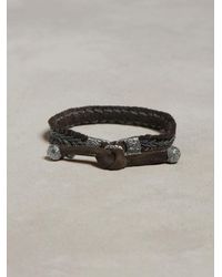 John Varvatos | Metallic Braided Leather Bracelet for Men | Lyst
