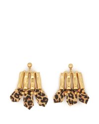Ela Stone | Metallic Leopard Print Chain Earrings | Lyst