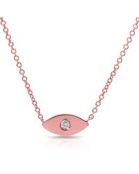Anne Sisteron - Pink 14kt Rose Gold Diamond Evil Eye Necklace - Lyst
