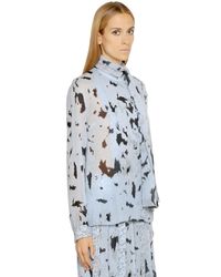 Proenza Schouler Purple Feather Print Blouse