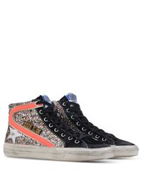 sparkly high top golden goose