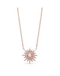 Anne Sisteron - Pink 14kt Rose Gold Diamond Vintage Style Starburst Necklace - Lyst