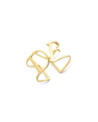 Diane von Furstenberg | Metallic Dvf Cut-out Gold Wide Cuff Bracelet | Lyst