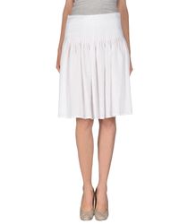 Liviana Conti Knee Length Skirt in White - Lyst