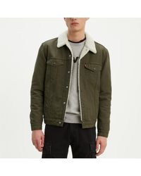 olive green denim jacket mens 