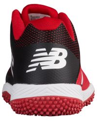 red and black new balance turfs