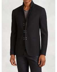 John Varvatos | Black Cotton Hook & Bar Jacket for Men | Lyst