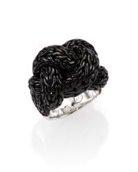 John Hardy | Classic Chain Blackened Sterling Silver Large Braided Ring for Men | Lyst