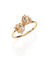 KALAN by Suzanne Kalan | Metallic White Topaz & 14k Yellow Gold Double Trillion Ring | Lyst