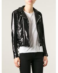 black sequin biker jacket