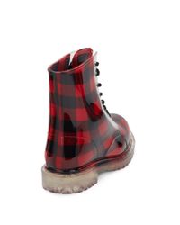buffalo plaid rain boots