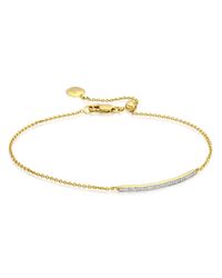 Monica Vinader | White Skinny Short Bar Bracelet | Lyst