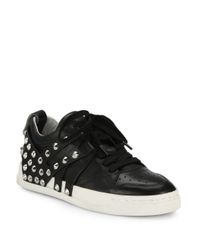 Ash | Black Extra Spiked Leather Sneakers | Lyst