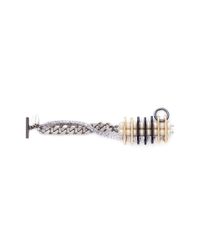 Venna | Metallic Crystal Resin Pearl Chain Link Spacer Bracelet | Lyst