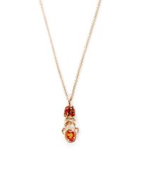 Daniela Villegas | Metallic Khepri 18k Pink Gold Garnet and Sapphire Pendant Necklace | Lyst