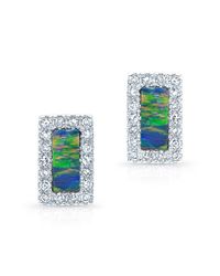 Anne Sisteron - Blue 14kt White Gold Opal Diamond Bar Stud Earrings - Lyst
