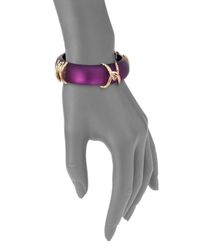 Alexis Bittar | Metallic Lucite & Crystal X Motif Bangle Bracelet | Lyst