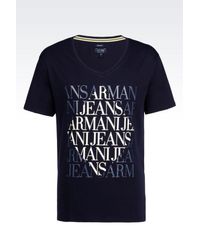 Armani Jeans | Blue Print T-shirt for Men | Lyst