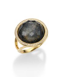 Ippolita | Metallic Rock Candy Rutilated Quartz, Hematite, Diamond & 18k Yellow Gold Lollipop Doublet Ring | Lyst