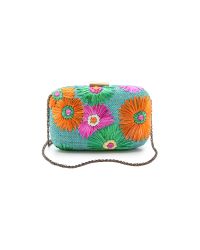 Serpui Multicolor Flora Embroidered Clutch