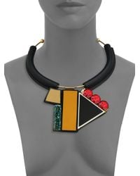 Marni | Black Multicolor Geometric Tube Necklace | Lyst