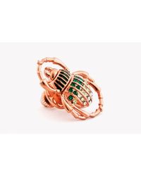 Tateossian - Metallic Mechanimals Scarab Pin In Rose Gold Colour Plating - Lyst
