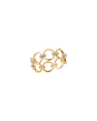 Mateo - Metallic Gold And Diamond Connecting Circle Ring - Lyst