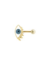 Delfina Delettrez | Eye Piercing Ring In Glittered Light Blue | Lyst