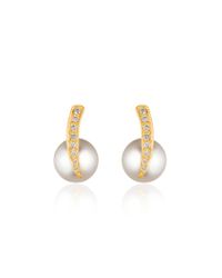 Halleh - Metallic Marbella Earrings With Pearls - Lyst