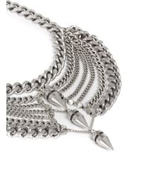 Ela Stone | Metallic 'saskia' Bullet Spike Plastron Chain Necklace | Lyst